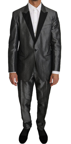 Gray Patterned MARTINI 2 Piece Suit Dolce & Gabbana