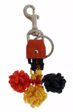 Dolce & Gabbana Red Yellow Raffia Leather Clasp Finder Keyring Keychain