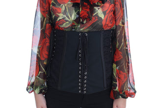 Black Stretch Corset Waist Strap Belt Dolce & Gabbana