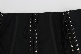 Black Stretch Corset Waist Strap Belt Dolce & Gabbana