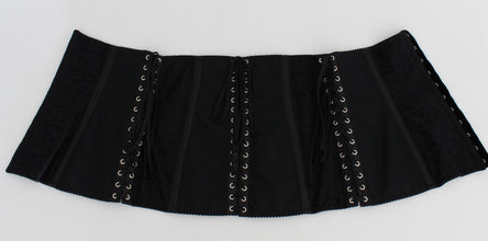 Black Stretch Corset Waist Strap Belt Dolce & Gabbana