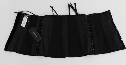 Black Stretch Corset Waist Strap Belt Dolce & Gabbana