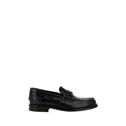Triangular plaque Loafers Prada