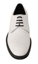 White Leather Derby Dress Formal Shoes Dolce & Gabbana