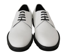 White Leather Derby Dress Formal Shoes Dolce & Gabbana