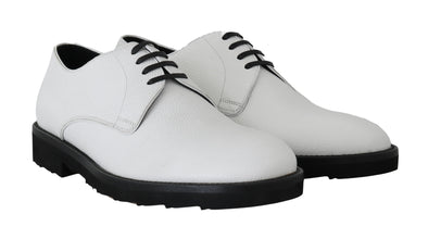 White Leather Derby Dress Formal Shoes Dolce & Gabbana