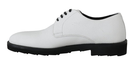 White Leather Derby Dress Formal Shoes Dolce & Gabbana
