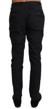 Black Cotton Stretch Formal Trousers Pants Dolce & Gabbana