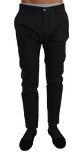 Black Cotton Stretch Formal Trousers Pants Dolce & Gabbana