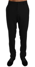 Black Wool Stretch Dress Trousers Pants Dolce & Gabbana