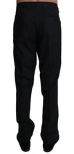 Black Wool Stretch Dress Trousers Pants Dolce & Gabbana