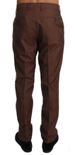 Brown Wool Silk Formal Trousers Pants Dolce & Gabbana