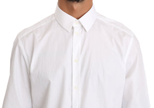 White Cotton GOLD Dress Shirt Dolce & Gabbana