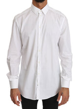 White Cotton GOLD Dress Shirt Dolce & Gabbana