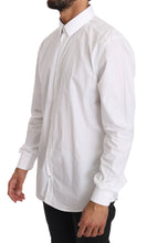 White Cotton GOLD Dress Shirt Dolce & Gabbana
