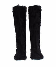 Black Xiangao Lamb Fur Leather Boots Dolce & Gabbana