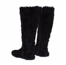 Black Xiangao Lamb Fur Leather Boots Dolce & Gabbana
