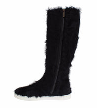 Black Xiangao Lamb Fur Leather Boots Dolce & Gabbana
