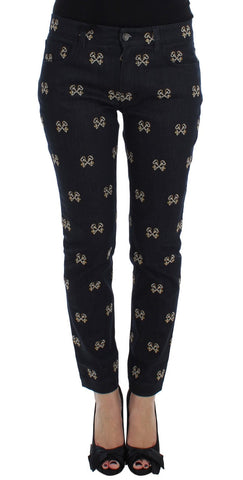 Blue Key Embroidered Slim Fit KATE Jeans Dolce & Gabbana