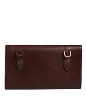 Dolce & Gabbana Brown Leather Logo Embossed Crossbody Bag