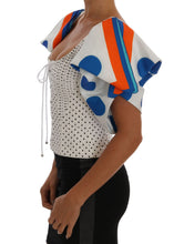White Polka Silk Corset Bustier Top Dolce & Gabbana