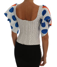 White Polka Silk Corset Bustier Top Dolce & Gabbana
