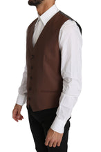 Brown Wool Silk Waistcoat Vest Dolce & Gabbana