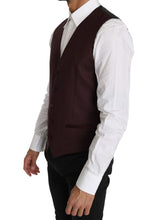 Purple Pattern Wool Silk Waistcoat Vest Dolce & Gabbana