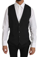 Gray Solid 100% Wool Waistcoat Vest Dolce & Gabbana