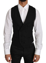 Gray Wool Double Breasted Waistcoat Vest Dolce & Gabbana