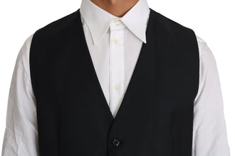 Gray Wool Silk Waistcoat Vest Dolce & Gabbana