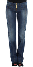 Blue Wash Cotton Stretch Boot Cut Jeans Cavalli