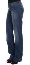 Blue Wash Cotton Stretch Boot Cut Jeans Cavalli