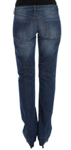 Blue Wash Cotton Stretch Boot Cut Jeans Cavalli