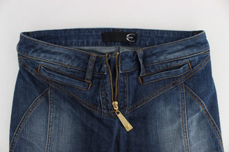 Blue Wash Cotton Stretch Boot Cut Jeans Cavalli