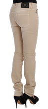 Beige Wash Slim Fit Cotton Stretch Jeans Cavalli