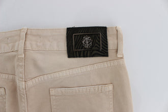Beige Wash Slim Fit Cotton Stretch Jeans Cavalli