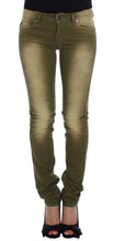 Green Wash Slim Fit Cotton Stretch Jeans Cavalli
