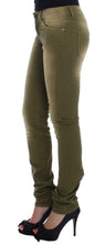 Green Wash Slim Fit Cotton Stretch Jeans Cavalli