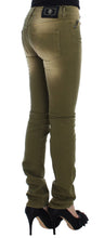 Green Wash Slim Fit Cotton Stretch Jeans Cavalli