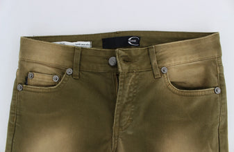 Green Wash Slim Fit Cotton Stretch Jeans Cavalli