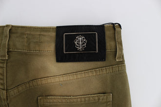 Green Wash Slim Fit Cotton Stretch Jeans Cavalli