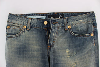 Blue Cotton Low Waist Jeans Cavalli