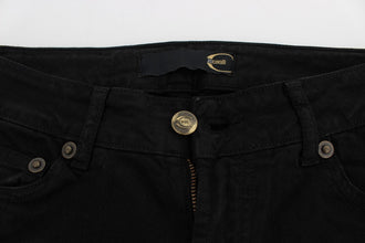 Black Cotton Stretch Slim Skinny Fit Jeans Cavalli