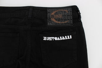Black Cotton Stretch Slim Skinny Fit Jeans Cavalli