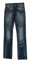 Blue Wash Torn Cotton Straight Fit Jeans Cavalli