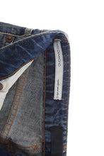 Blue Wash Torn Cotton Straight Fit Jeans Cavalli