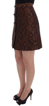 Brown Floral Brocade Mini Bubble Skirt Dolce & Gabbana