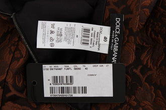 Brown Floral Brocade Mini Bubble Skirt Dolce & Gabbana