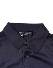 Dolce & Gabbana Blue Silk Collared Short Sleeves Polo T-shirt